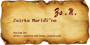 Zsirka Marléne névjegykártya